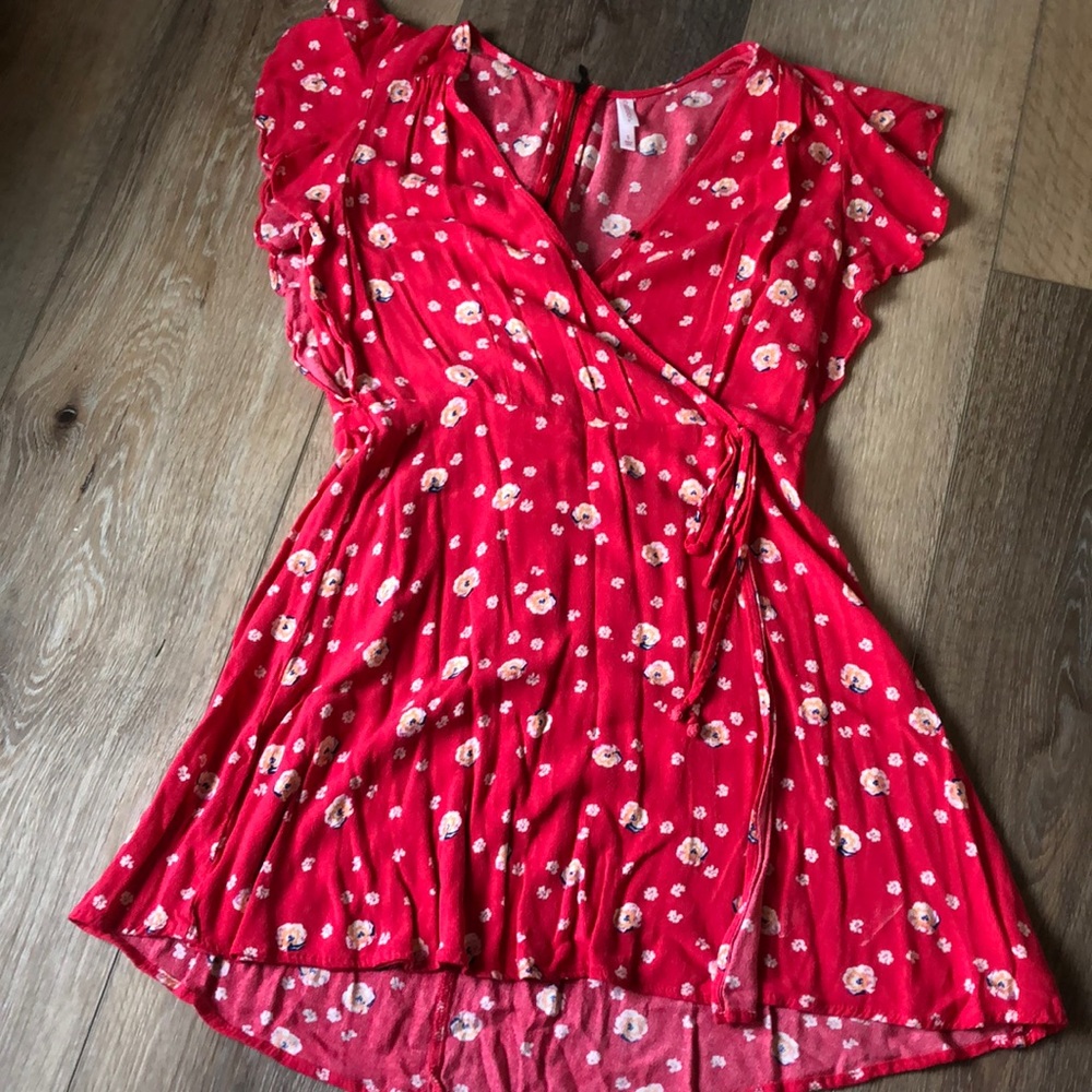 Floral Pink wrap Dress
